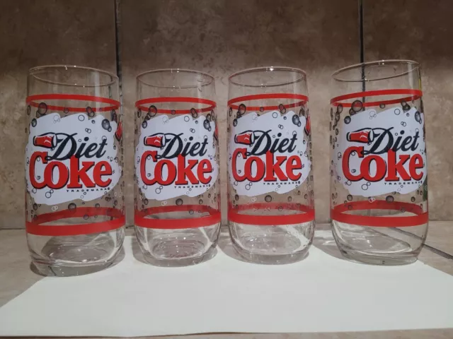 Coca Cola - Diet Coke Vintage Drinking Glasses - Lot of 4