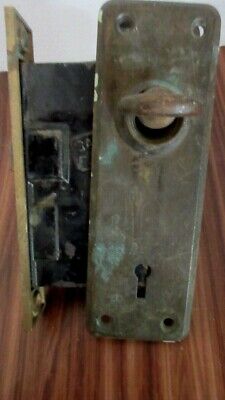 Vintage Metal Door Knob with Closet Lock Back Plate Sargent 3