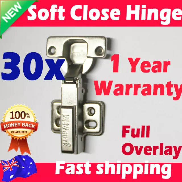 30x door hinge Cabinet Cupboard hinges Soft Close Full Overlay