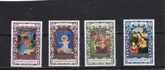 St.christopher/Nevis/Anguilla 1976 Christmas Paintings Set Of 4 Stamps Mnh