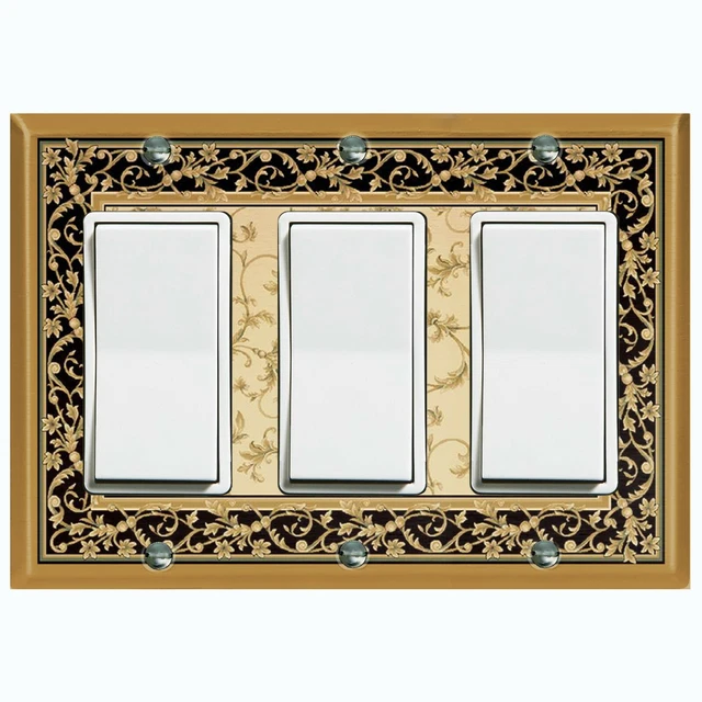 Metal Light Switch Cover Wall Plate For Room ELEGANT VICTORIAN TILE FRAME PNT013
