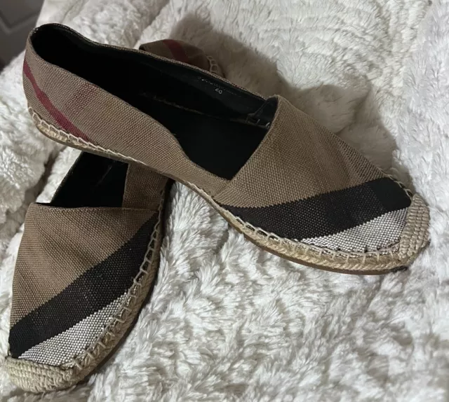 Burberry Hodgeson Nova Check Espadrilles Size 40 2