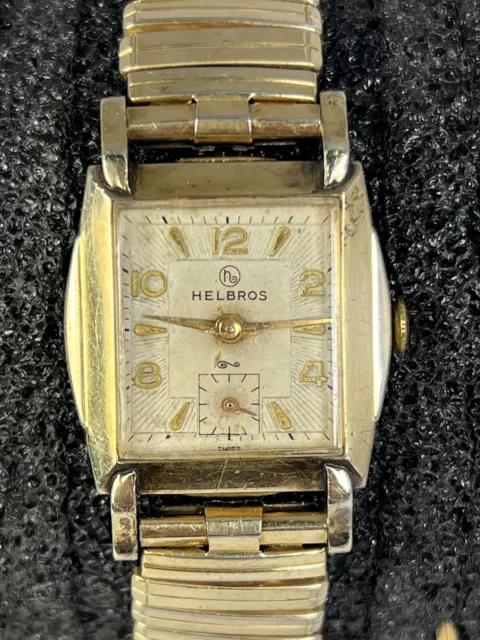 Vintage Helbros 17 Jewel Art Deco 10K RGP Mechanical Watch - Runs & Nice!
