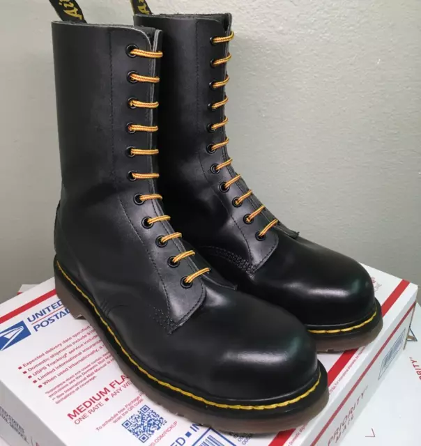 80'S VINTAGE 11-EYE Steel Toe Dr. Martens US 10 boots England Double ...