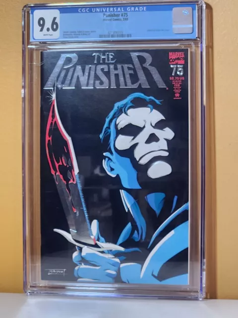 The Punisher #75 Embossed Silver Foil Cover CGC 9.6 NM+ 🔥COMBINE SHIPPING $13