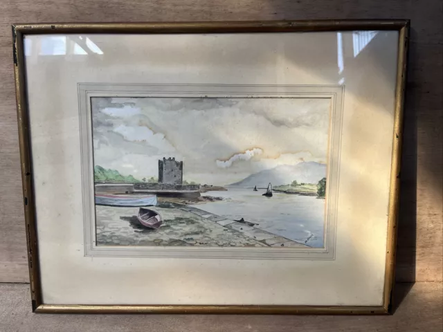 Narrow Water Castle Carlingford Lough Louth Irish Watercolour Painting