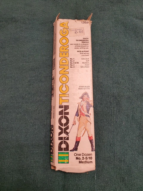 Dixon Ticonderoga 1-Dozen Pencils No. 2-5/10 Medium #1388 Open Box USA Vintage
