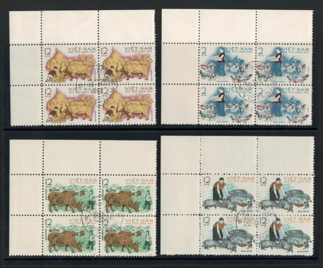 Vietnam stamped set Animal Husbandry in Block 4, 1962 Ha-Noi