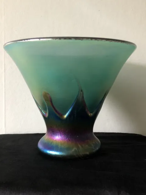 Heron Glass Iridescent Flared Vase