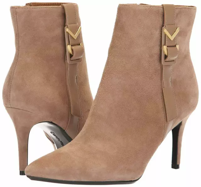 Calvin Klein Women's Grace Ankle Boot, Tobacco Suede Size 9.5