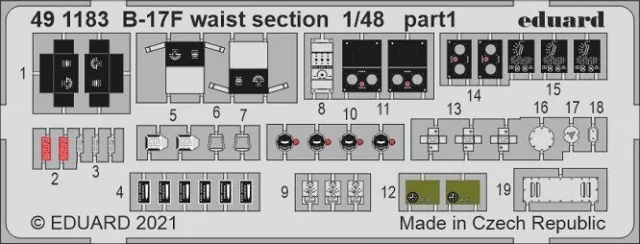 Eduard Accessories 491183 - 1:48 B-17F Taille Section 1/48 pour HKM - Neuf