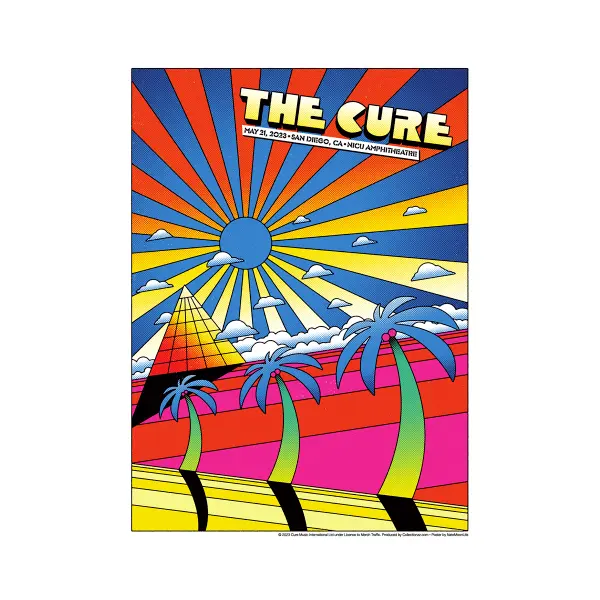 The Cure Official Poster 5/21/23 NICU Amphiteater San Diego Robert Smith