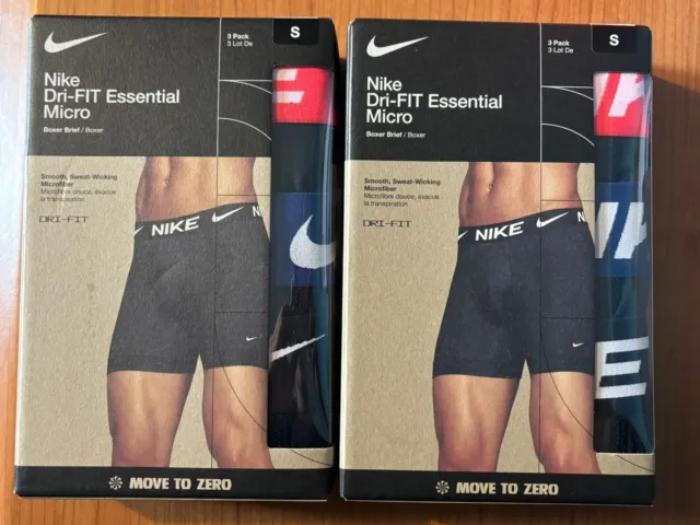 3 Pack Nike Mens Boxers Flex Micro Briefs Trunks Dri-Fit Underwear - Size  Large
