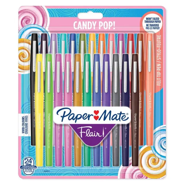 New! Paper Mate Flair! Felt Tip Pens Markers Medium Point 30ct