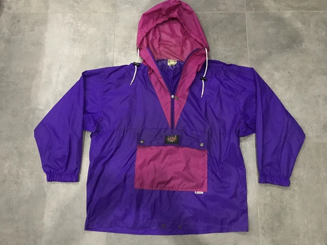 Parka Vintage K-Way Bleu - Taille M - Style Rétro Années 80 Hipster - Très Bon état
