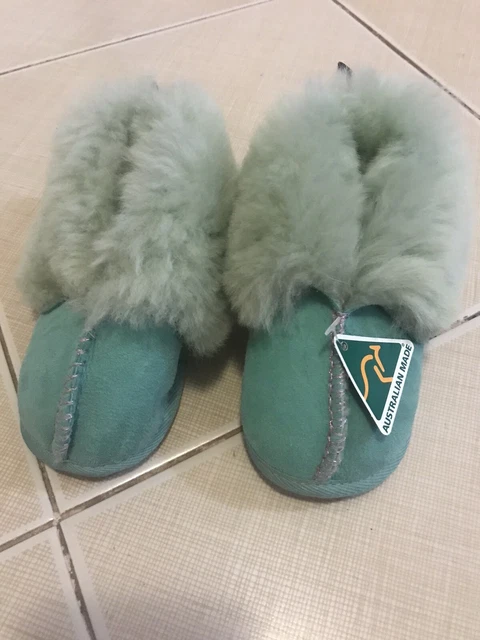 Ugg Boots - Baby (M) - Teal Green With Glitter Heel - 14cm