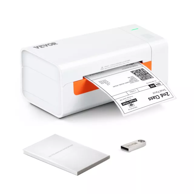 VEVOR Imprimante Étiquettes Thermique 4x6 203 dpi USB pour Amazon eBay UPS Blanc