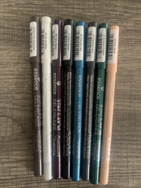 New Essence Gel eyeliner pencils (8) Waterproof, Multi Colors