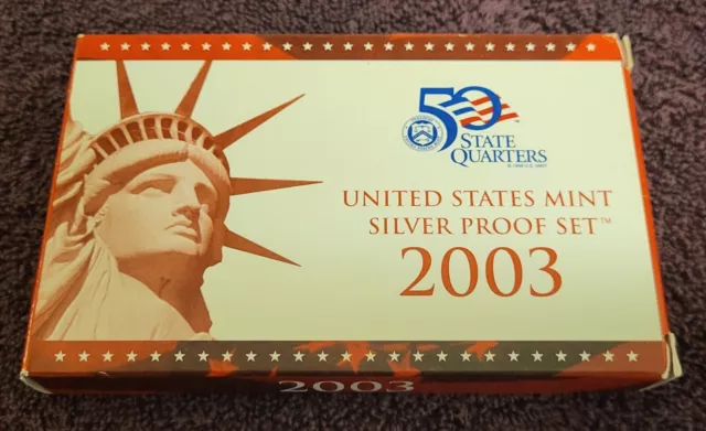 2003-S US Mint Silver Proof Set W / Box & COA ...Great Condition