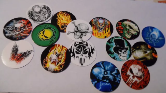 Pre Cut One Inch Bottle Cap Images SKULLS Free Shipping