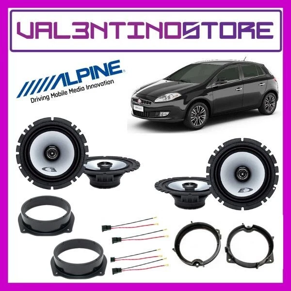 Kit 4 Casse Altoparlanti Alpine - Fiat Bravo - Anteriori e Posteriori 165mm Coax