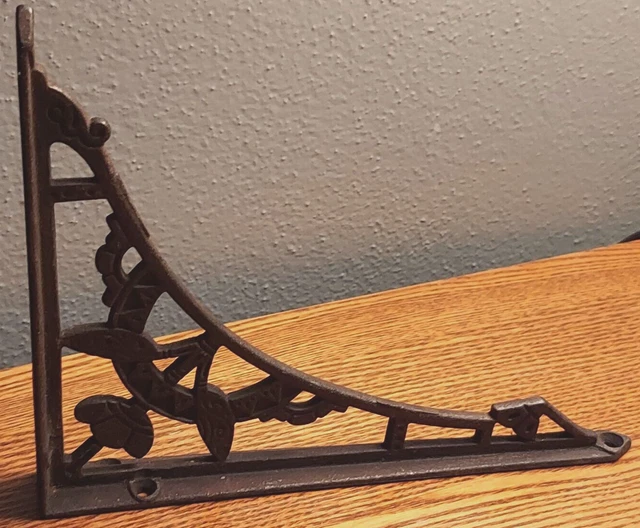 Antique Victorian Cast Iron Shelf Bracket 8" By 6.25"
