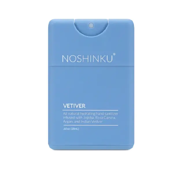 Desinfectante de manos de bolsillo recargable Noshinku - Vetiver 0,6 oz - Juego de 3