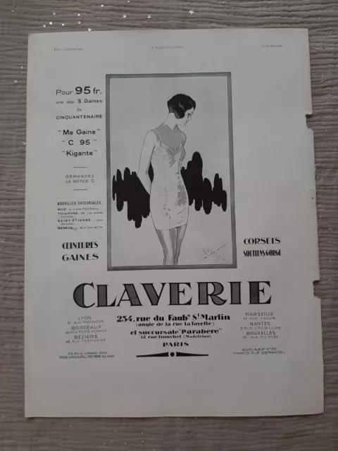 Publicité de presse ancienneA. Claverie de 1933 - Old paper advertisement