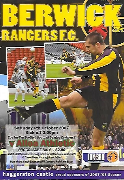 Berwick Rangers v Alloa Athletic Scottish League 6th October 2007