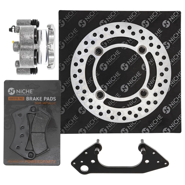 NICHE Front Right Brake Rotor Caliper Pad Set for Polaris Ranger RZR 900 1911284