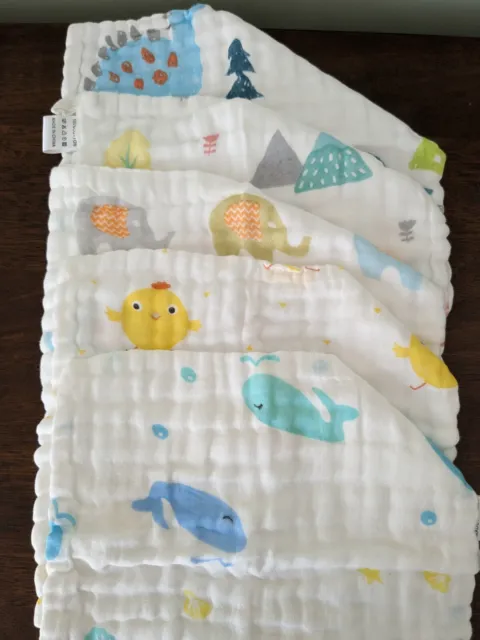 Baby Washcloths - Super Cute - 100% Cotton - Absorbent - Soft