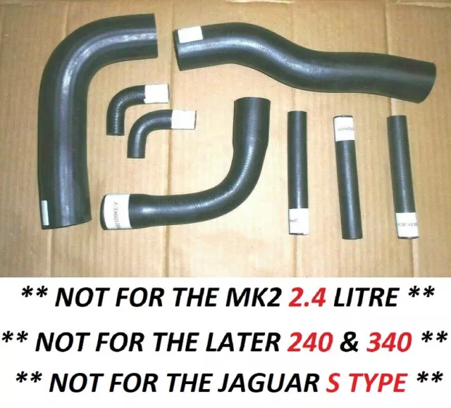 JAGUAR Mk2 (3.4, 3.8)  Radiator & Heater Water Hoses Hose Kit  (**1959- 67**)