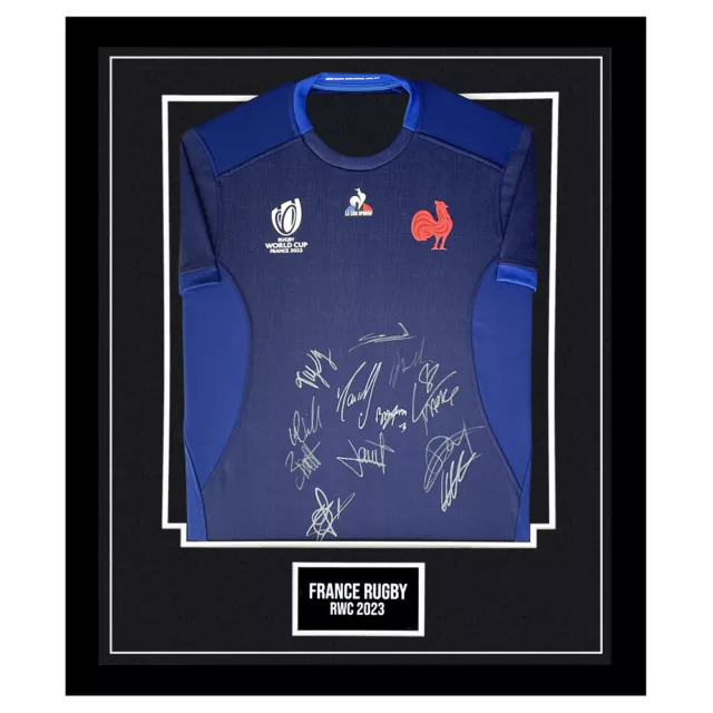 Framed France Signed Shirt - RWC 2023 Squad Autograph +COA