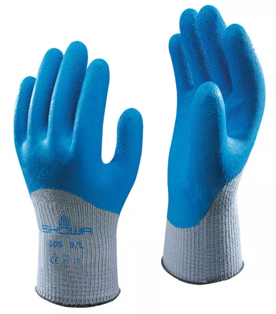 Showa Gloves Reinforced Grip Xtra Safety Latex Work Outdoors Rugged Strong Flexi