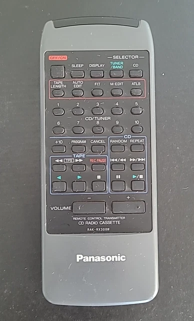 PANASONIC RAK-RX308W REMOTE Control Transmitter For Cd Radio Cassette ...