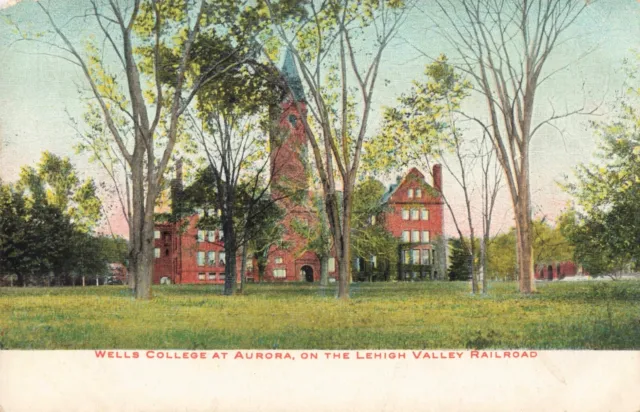 Wells College Aurora New York NY Lehigh Valley Railroad c1905 Postcard