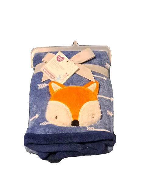 Nueva con etiquetas Manta de Peluche Bebé Bebé Azul Marino Naranja Flechas de Zorro Rara