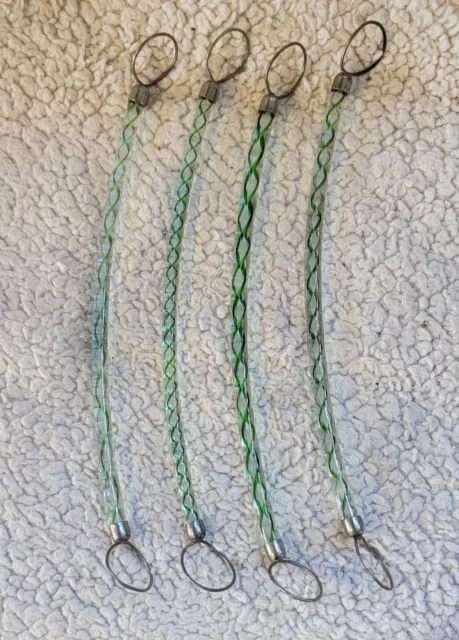 Vintage/Antique Murano Glass Curtain Tiebacks set of 4 Green Ribbon design