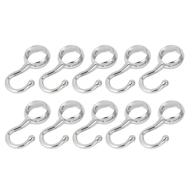10pcs 25mm Dia Round Tube Wardrobe Hanging Clothes Garment Rail Hanger Hook