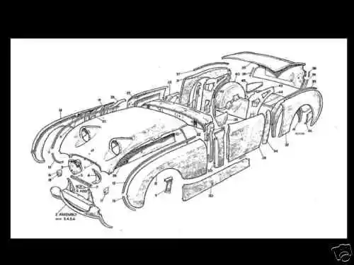 AUSTIN HEALEY BUGEYE Bug Eye SPRITE Diagram PARTS MANUAL for Frog Eye MK 1 model