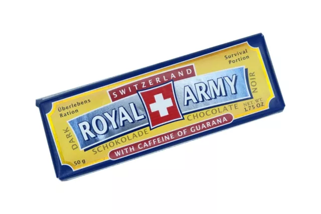 6x bars Swiss Royal Army dark noir chocolate with caffeine 🍫 from Switzerland