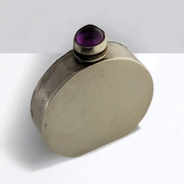 Vintage Mexican Sterling Perfume Bottle Bottle w/ Amethyst ~no mono