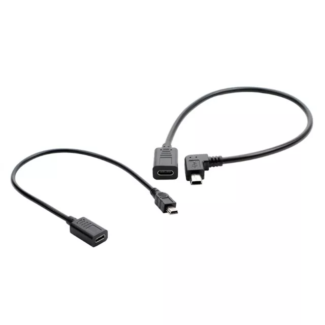 USB C Female to Mini USB Male Convert Connector Support Charge & Data Sync