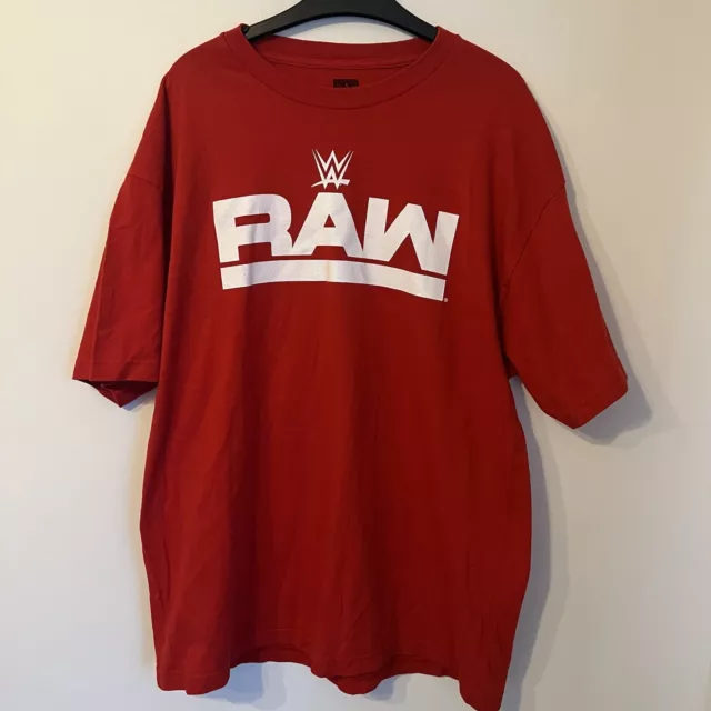 WWE Raw Tee Shirt Mens XL Extra Large Red Short Sleeve Pullover Wrestling