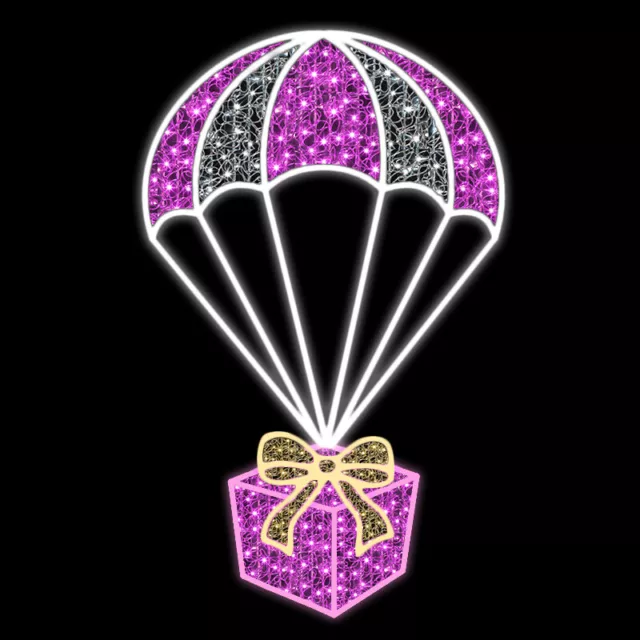 Parachuting Gift Pink 140cm Rope Light Motif Aluminium, Connectable