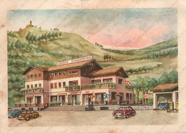 CORNUDA Albergo Biancospino Treviso Cartolina pubblicitaria illustrata