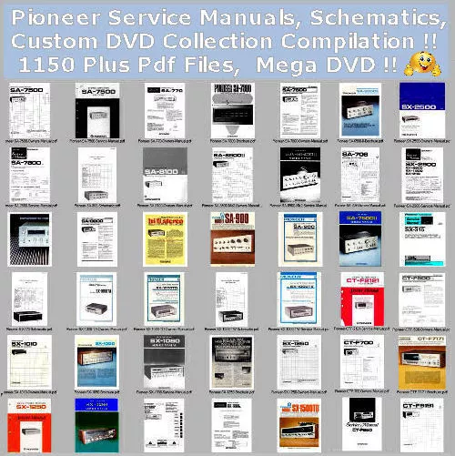 Pioneer Service Manuals Schematics, Custom DVD Collection Compilation PDF DVD !