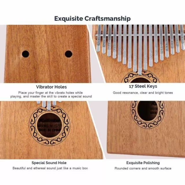 Kalimba 17 touches Pouce Piano Acajou Corps Instrument De Musique W - 17T 2