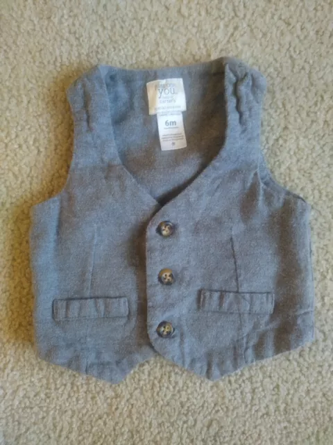 Just One You By Carters 6 Months Special Occasion Baby Boy Grey Gray Vest Button