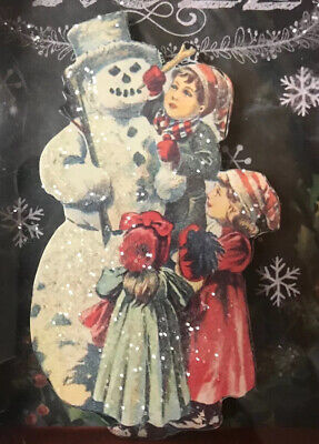 Bethany Lowe Traditional Christmas Snowman Shadow Box Ornament-Retired